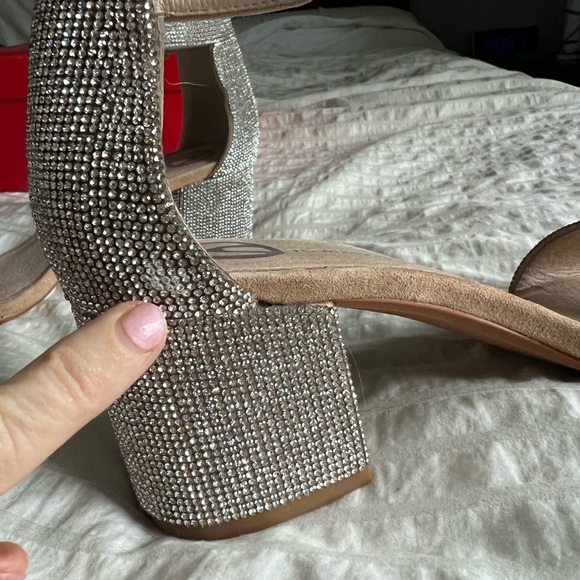 Brown’s The Wishbone Collection Arielle Suede and Rhinestone Heels- size 7.5 - Picture 8 of 14